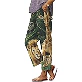 domirica Capri Pants for Women Loose Fit Casual Wide Leg Comfy 2025 High Waist Fashion Festival Lightweight Harem Pants