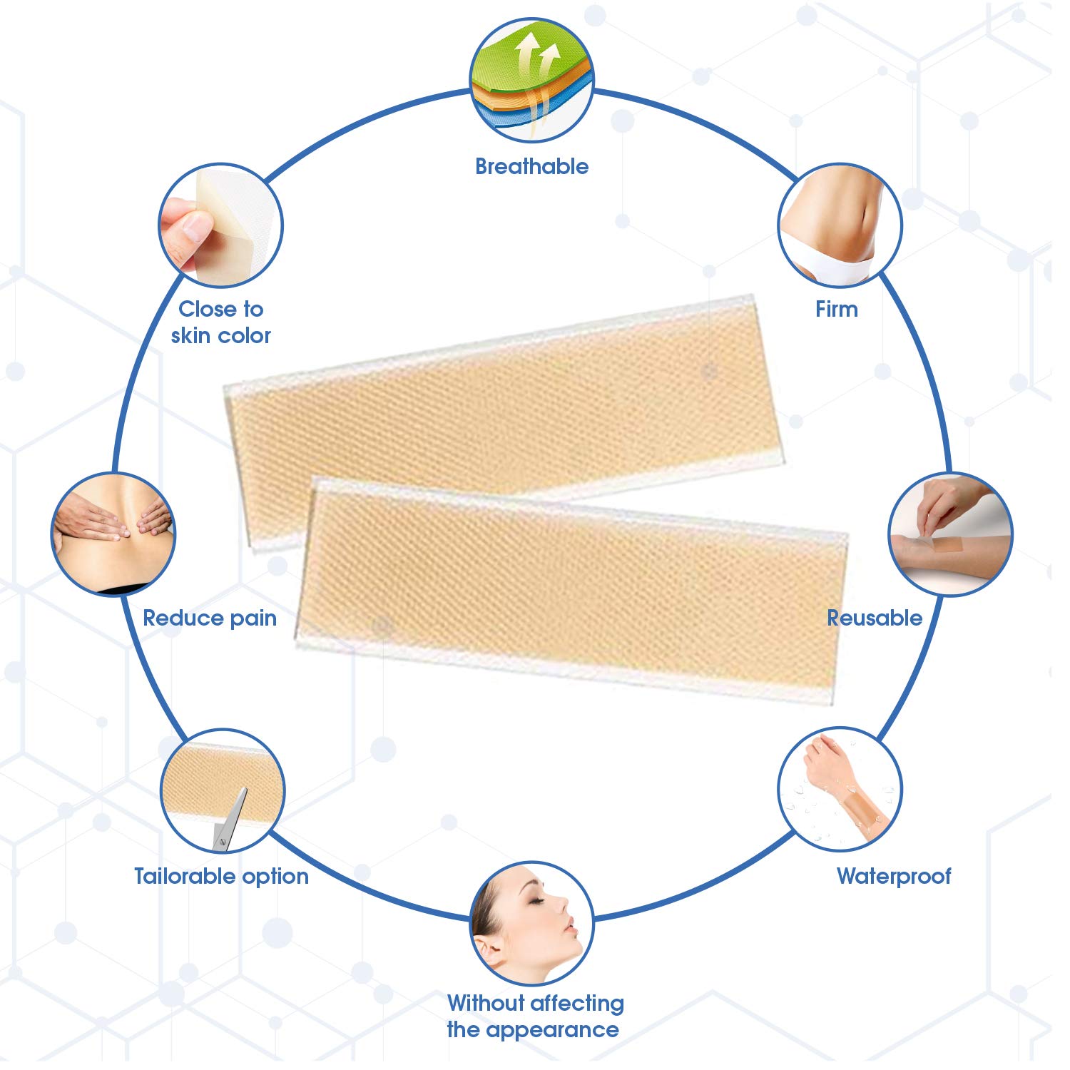 HENITAR Medical Silicone Scar Sheets, Soften and Flattens Scars, Ideal for Stretch Marks, Works on Old & New Scars, C-Section, Surgery, Burn, Injuries, Acne, and more scars, 5.7"×1.57” : Beauty