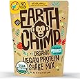 EarthChimp Organic Vegan Protein Powder - with Probiotics - Non GMO, Dairy Free, Non Whey, Plant Based Protein Powder for Women and Men, Gluten Free - 52 Servings 64 Oz (Vanilla) No Scoop