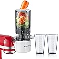 KITCHTREE Slow Cold Press Juicer Attachment for KitchenAid Stand Mixer, 4.2" Large Feed Chute Fit Whole Vegetables & Fruits, Masticating Juicer Attachment for KitchenAid, Easy to Clean