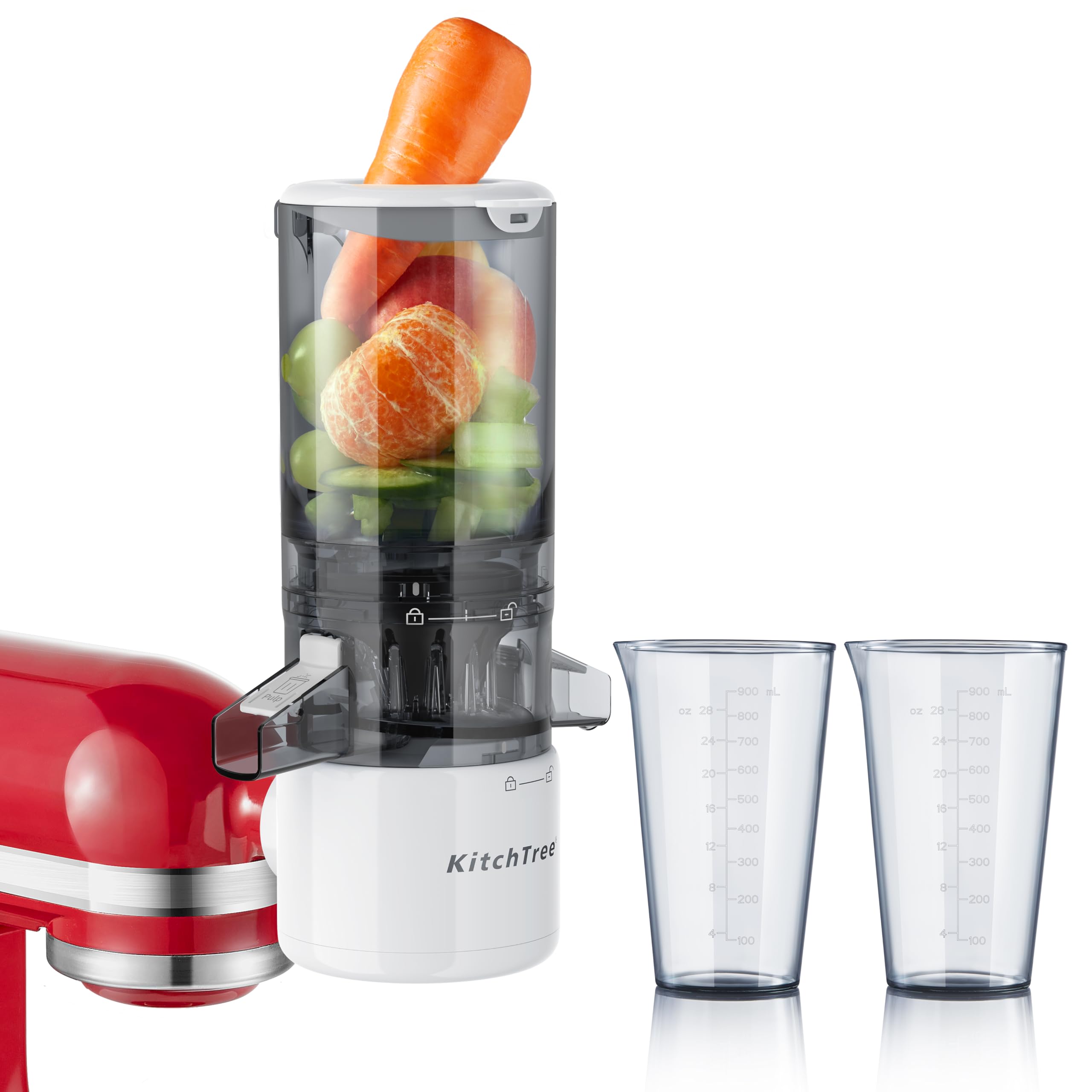 Photo 1 of KITCHTREE Slow Cold Press Juicer Attachment for KitchenAid Stand Mixer, 4.2" Large Feed Chute Fit Whole Vegetables & Fruits, Masticating Juicer Attachment for KitchenAid, Easy to Clean
