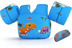 REALIKE Kids Swim Vest for Toddler Boys/Girls Swimming Aids Floats with Shoulder Harness Arm Wings for Children/Infant/Baby,S