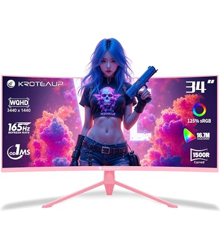 Écran Gaming Incurvé Arozzi Nova 34" – Ultra-large UWQHD 165Hz, 1ms, HDR10 Pour Immersion Totale - 6