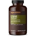Amazon Elements Lysine Complex with Vitamin C for Immune Health Support, Vegetarian, 65 Servings, 195 Count (Packaging may vary)