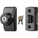 Ideal Security Model GLK Deadbolt for Storm and Screen Doors, Key Lock, Matte Black (2-Piece Set)