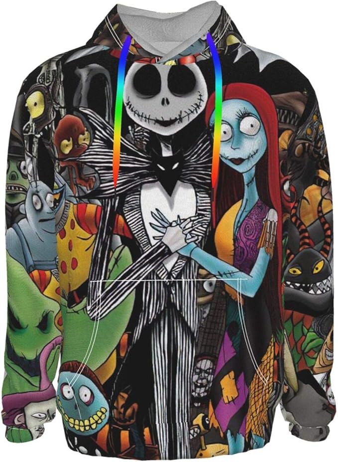 Amazon.com: Jack Skellington Men Hoodie, Drawstring Fleece Hooded Sweatshirt, with Pocket 