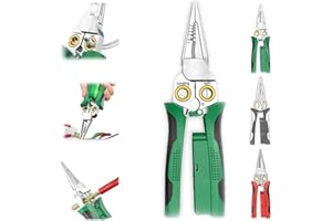 RTETTOA 8 in 1 Wire Stripper, Pliers with Voltage Tester for Cutting and Pulling Wires, 2025 Rechargeable Folding Stylus Screwdriver Wire Cutter with Electricity Measurement Function (Green)