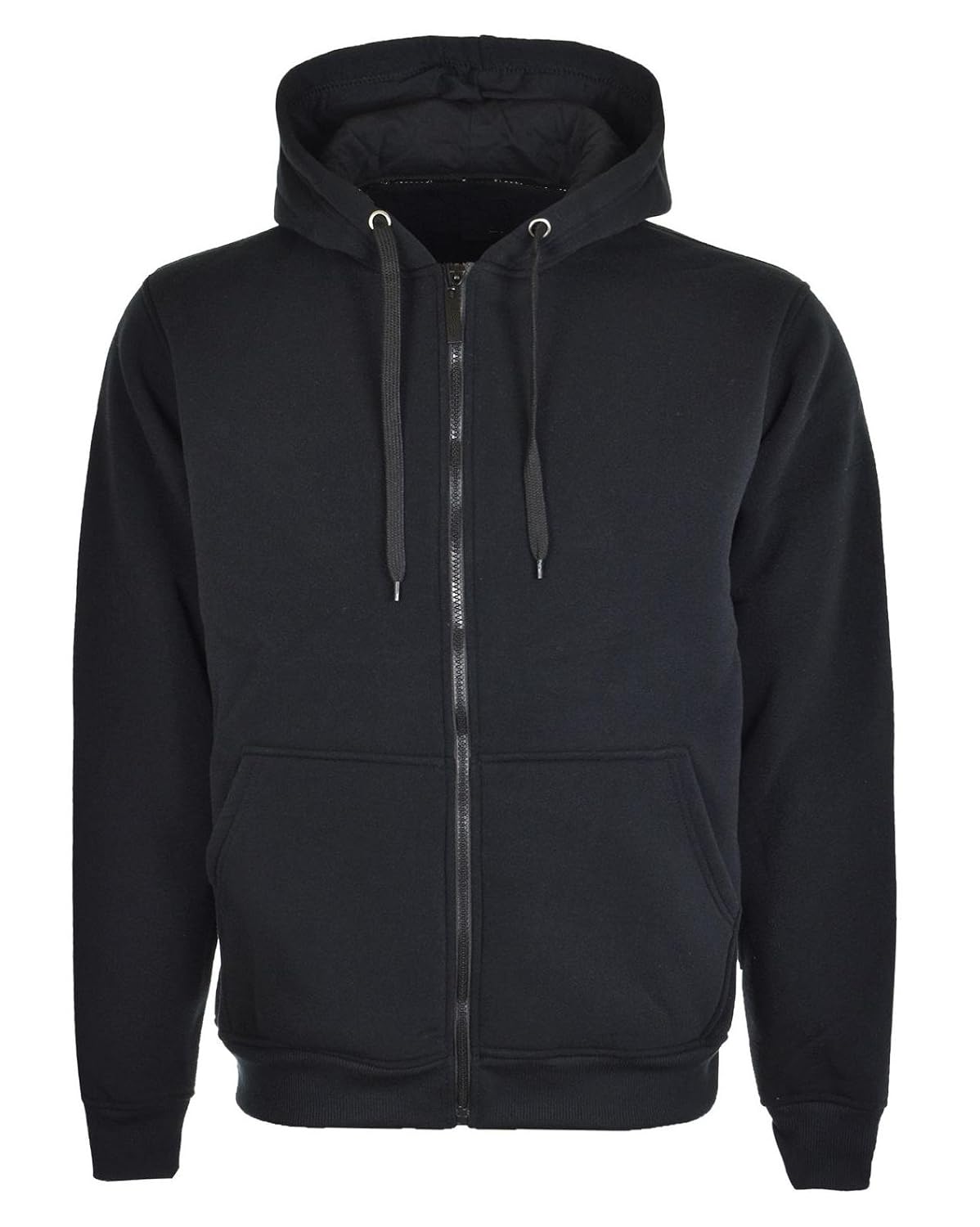 Mudder Gents Zip up Hoody Plain Black Mens Small 8XL Cotton Urban