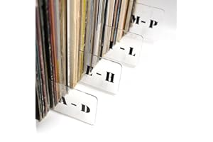 sdroceRyaM Vinyl Record Dividers A-Z Alphabet Category Tab Double-Side Plastic LP Separators for CD, Album Crate, Bookshelf Organizer (Horizontal, Size:LP)