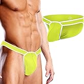 HASWECHYS Men's Sexy Micro Mesh Briefs Bulge Enhancing Ball Pouch Breathable Low Rise Skimpy Underwear