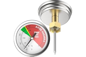 ANTOBLE 5070 Fryer Thermometer 50-400°F Temperature Range Compatible with Bayou Classic 2.5-gal 4-gal and 9-gal Fryers Freestanding or Table Top