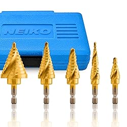 NEIKO 10173A Step Drill Bit Set for Metal and
