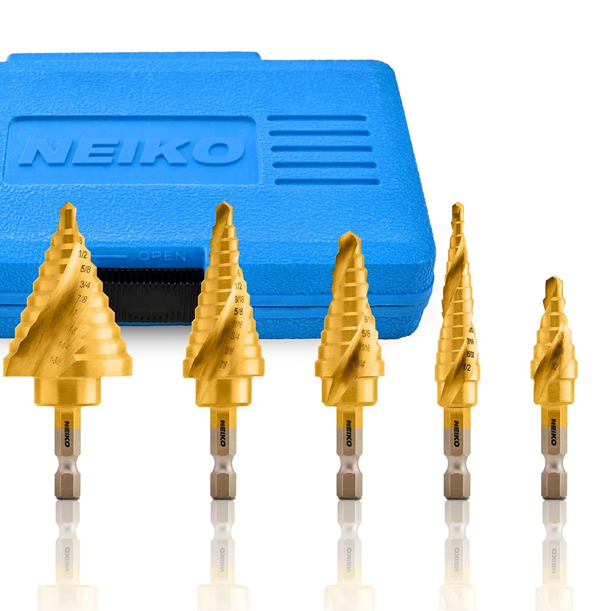 NEIKO 10173A Step Drill Bit Set for Metal and