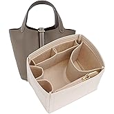 DOIAPUOS Picotin 18 Inserts Felt Handbag Organizer Insert, for Totes and Longchamp Style Bags (Beige, PC18 Size)
