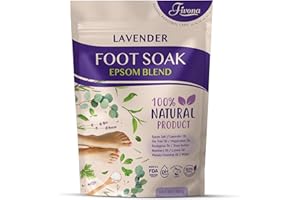 Fivona Foot Soak Blend Epsom Salt with Lavender 14.1 oz - Calming Foot Bath Salt, Relax & Renew Tired Feet, Soothe Soreness, Soften Calluses - Rejuvenating Pedicure Spa at Home