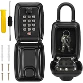 Cididu Key Lock Box for Outside, Waterproof Key Lockbox with 12-Digit Push Button Combination and Removable Shackle, Resettable Code Keys Safe Storage Box for Door Handle, House, Retail Store, Garage