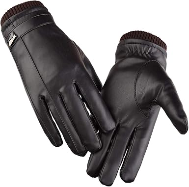 men's leather touchscreen gloves uk