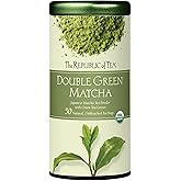The Republic of Tea Organic Double Green Matcha, 50 Count | Naturally Caffeinated. Made for morning or afternoon sipping. Vegetal with a smooth finish. USDA Organic and Gluten Free.
