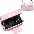 Camera Case for Canon EOS Rebel R100 / R50 / T7 / R5 / R6 Mark II / R7 / R8 / 90D / 5D Mark IV, Sony, Nikon DSLR SLR Camera, 18-55mm Lens, SD Card, Battery and Cable with Shoulder Strap, Pink