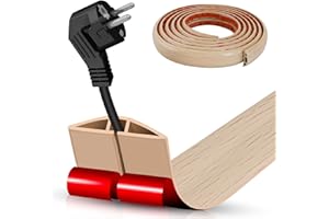 DBHXXMB-HH Floor Cord Cover Self Adhesive Cord Hider,10FT Cable Management, Extension Strip Protector for Wires, Prevent Cable Trips for Offices, Gyms, Exhibitions Cavity:0.39"(W) x 0.27"(H) Yellow Wood