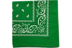 MDSTYLE 100% Cotton Bandana for Men & Women 22" x 22" Paisely Pattern