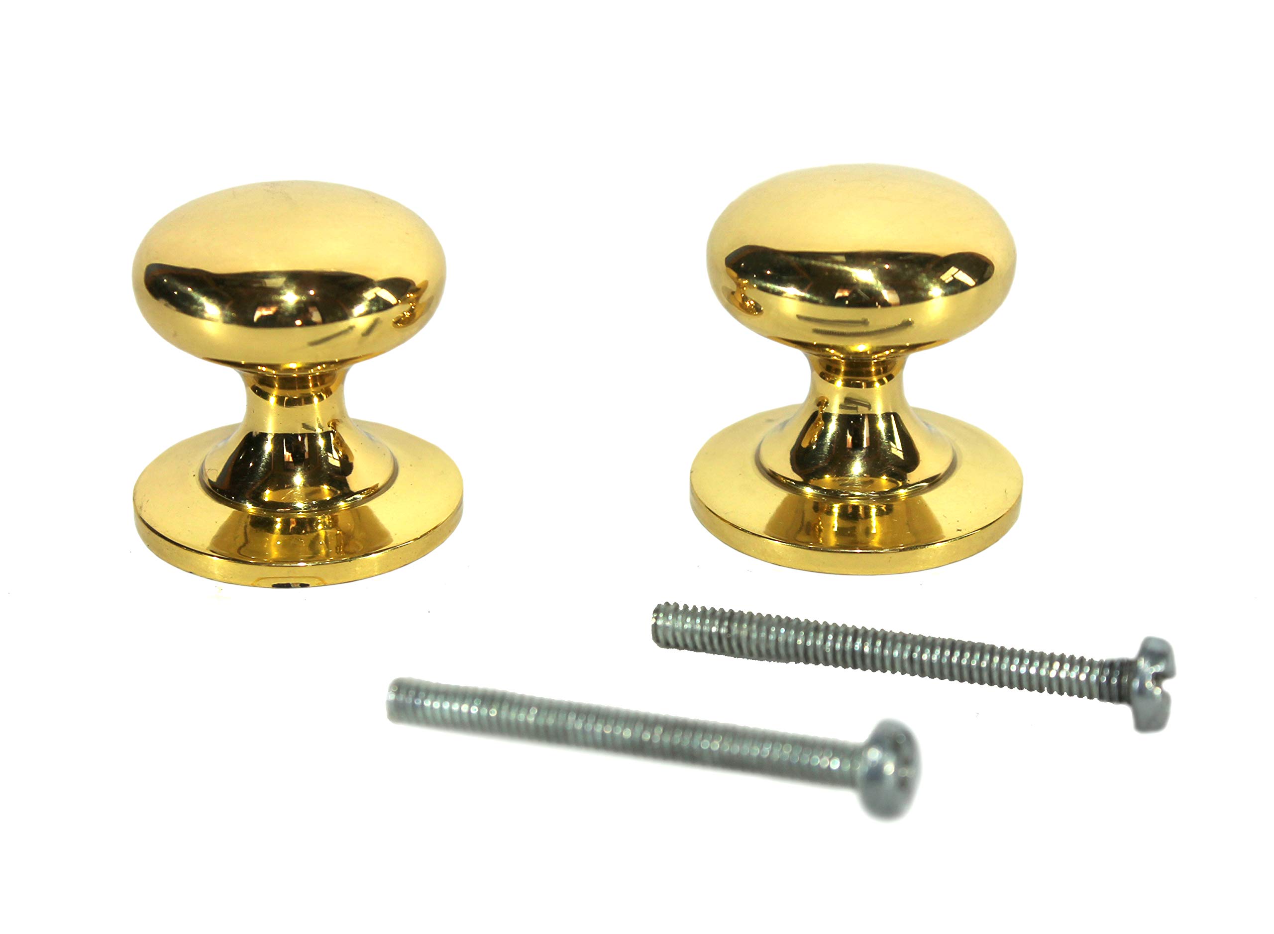 ESPLANADE Pair of Brass Cupboard Knobs Polished & Lacquered [Size-2 cm] | Hanging Hooks | Holder | Wall Hooks | Coat Hooks (3 cm)