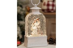 EDDORUNNING Christmas Snow Globes Wedding Gifts,Christmas Decorations Light Up Snow Globe 6H Timer,Newlywed Couple Glitter Globe Engaged,Anniversaries, Celebrate Love, Commemorative for Women, Bride and Groom