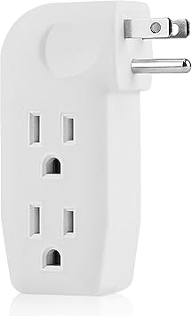 3 Way Outlet Vertical Wall Tap Splitter Adapter With 3 Prong Plug For Behind Furniture Hard Plastic Ul Listed Amazon Com