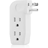 Leviton 692-W 15 Amp, 125 Volt, Triple Cube Grounding Adapter 