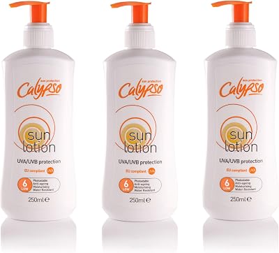 Calypso Sun Lotion Cream Pump 3 Pack SPF 6 UVA UVB Protection