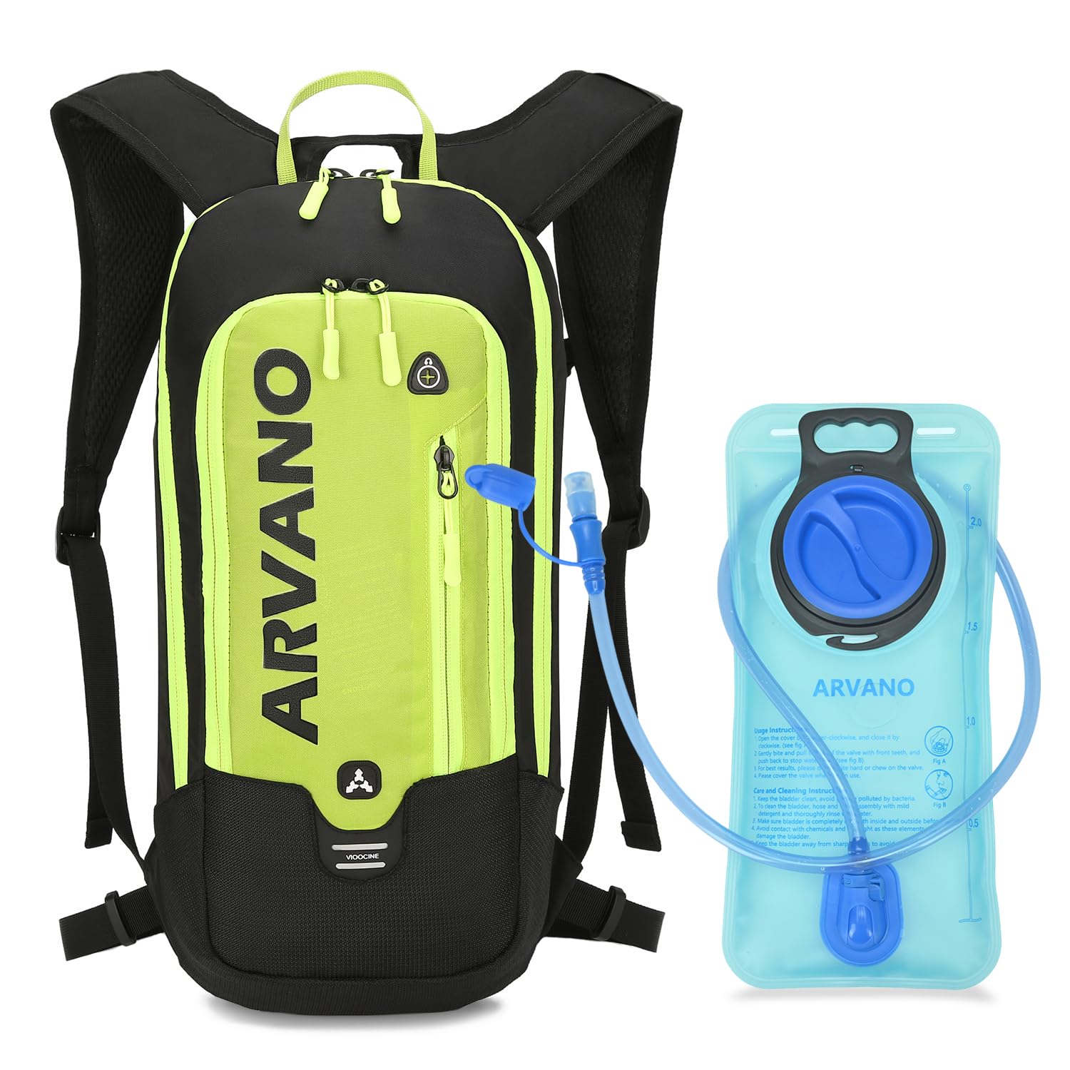 Arvano Hydration Backpack with 2L Water Bladder - Lightweight Breathable 6L Cycling Skiing Rucksack for Mountain Biking, Motorcycle, Running for Men & Women
