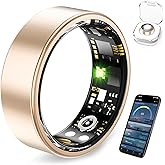 Smart Ring Health Tracker for Women and Men, Fitness Ring with Heart Rate, Blood Oxygen, HRV, Sleep & Step Tracking, No Subscription, IP68 Waterproof, Compatible with iOS & Android (Rose Gold, 9)