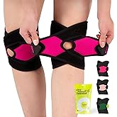 aoFIT Knee Brace for Women& Men (1 Pair), Knee Braces Wrap Adjustable Compression Sleeve Knee Support with Memory Stabilizers,Knee Support for Knee Pain Relief Meniscus Tear HotPink M