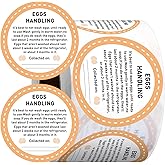 500 Pcs Farm Fresh Eggs Carton Labels Stickers 2 Inch Egg Care Self Adhesive Writable Handling Stickers Bulk Chicken Packaging Decal Sign for Chicken Quail Farmhouse