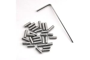 DGBRSM 30pcs Stainless Steel Guitar Bridge Saddle Height Adjustment Screws with Wrench, M3x8