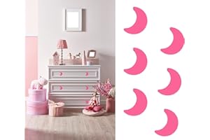 CCHHYYT Stargallery 6 Pieces Cute Cartoon Shape Knobs for Furniture Soft Rubber Knobs for Cabinet Drawer Dresser Closets Organizer Desk Box Bookcase (Pink, Moon)