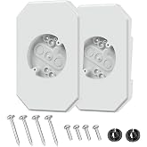 Siding Mounting Kit, Siding Mount Block, Outdoor Light Mounting Block with Built-in Electrical Box, Light Mount Plate for 4 inch and 1/2 inch Lap Double, White, 2 Pack