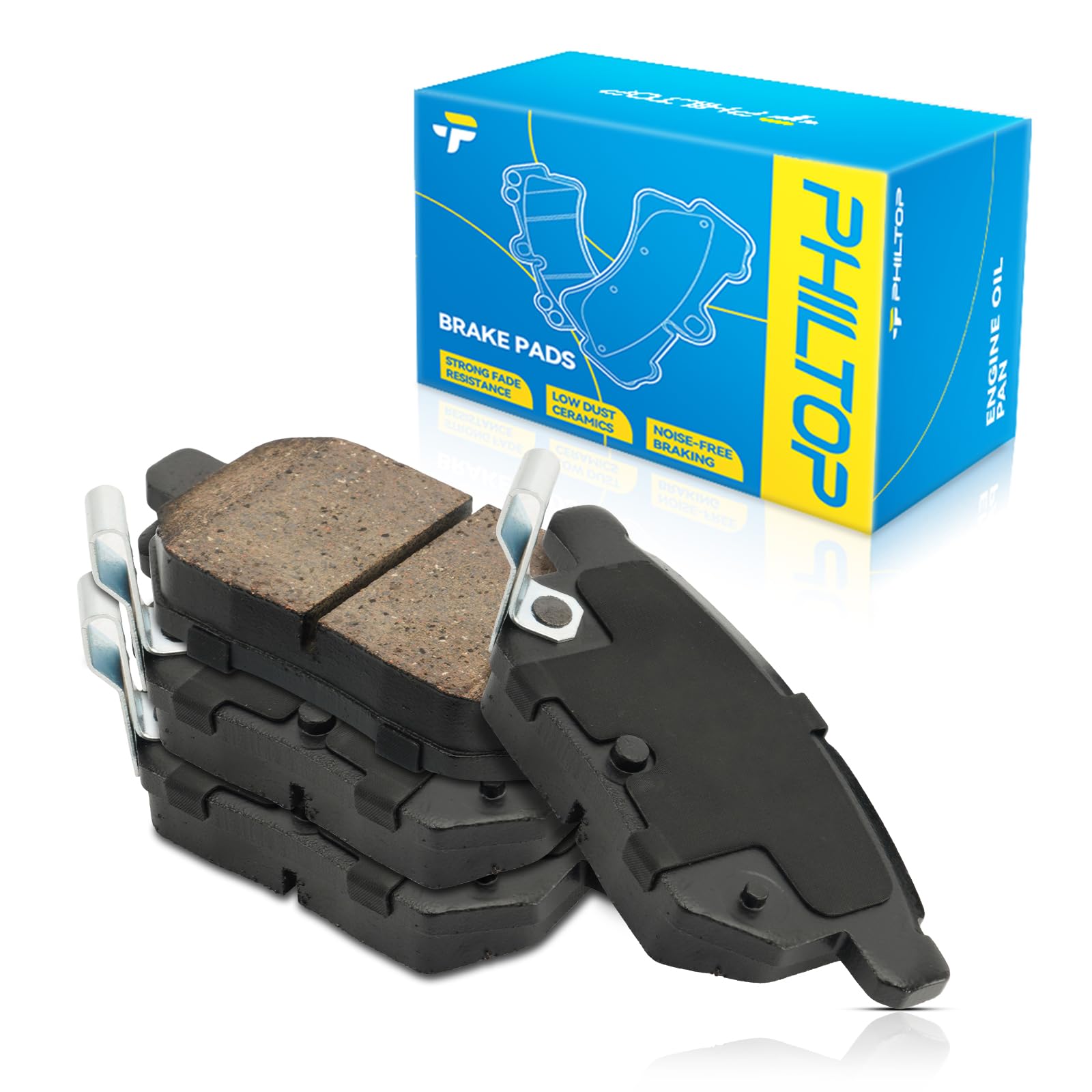 Photo 1 of PHILTOP Rear Brake Pads Fit For Toyota 2009-2019 Corolla, Toyota 2010-2013 Prius, Scion 2008-2015 xB, Scion 2011-2016 tC, Toyota 2012-2017 Yaris, Lexus 2011-2017 CT200h, Brake Pads replace # D1354