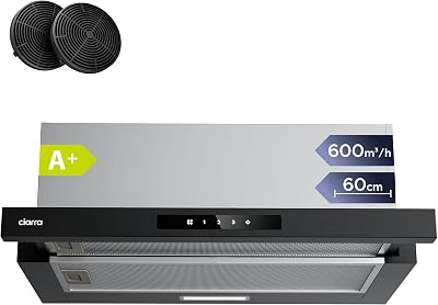 CIARRA CBCB6909A Telescopic Cooker Hood 60cm 600m3/h Ducted & Recirculation