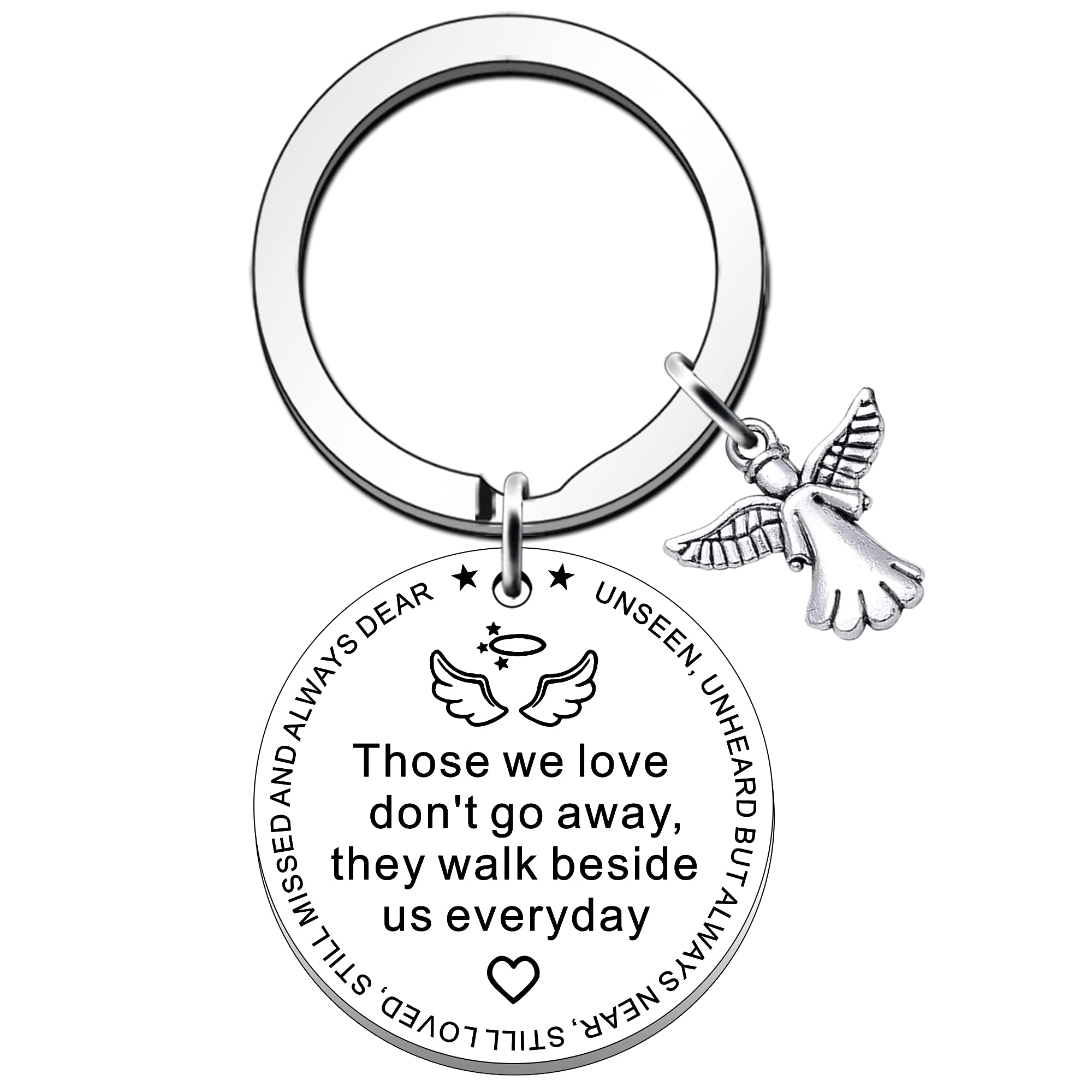 SDOFY Memorial Keyring Sympathy Gift Those We Love Don't Go Away They Walk Beside Us Everyday Keyring Sympathy Keyrchain Remembrance Gifts Memorial Gifts for Loss of Loved One