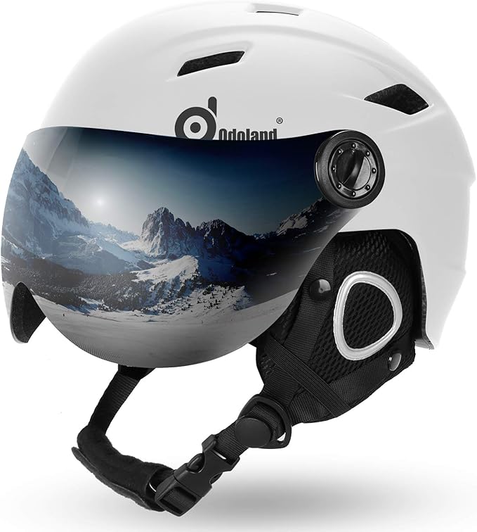 Odoland Snow Ski Helmet with Detachable Visor, Shockproof/Windproof for