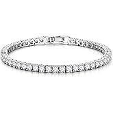 Yoosteel 14K-Gold/White-Gold-Plated Tennis Bracelets for Women - 3mm Cubic Zirconia Classic Bracelet for Women Dainty Trendy CZ Jewelry Gift 6.5/7/7.5 Inch