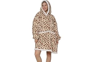 Oversized Comfy Wearable Blanket Hoodie, Big Sherpa Fleece TV Sweatshirt for Adults Women Girls Teens