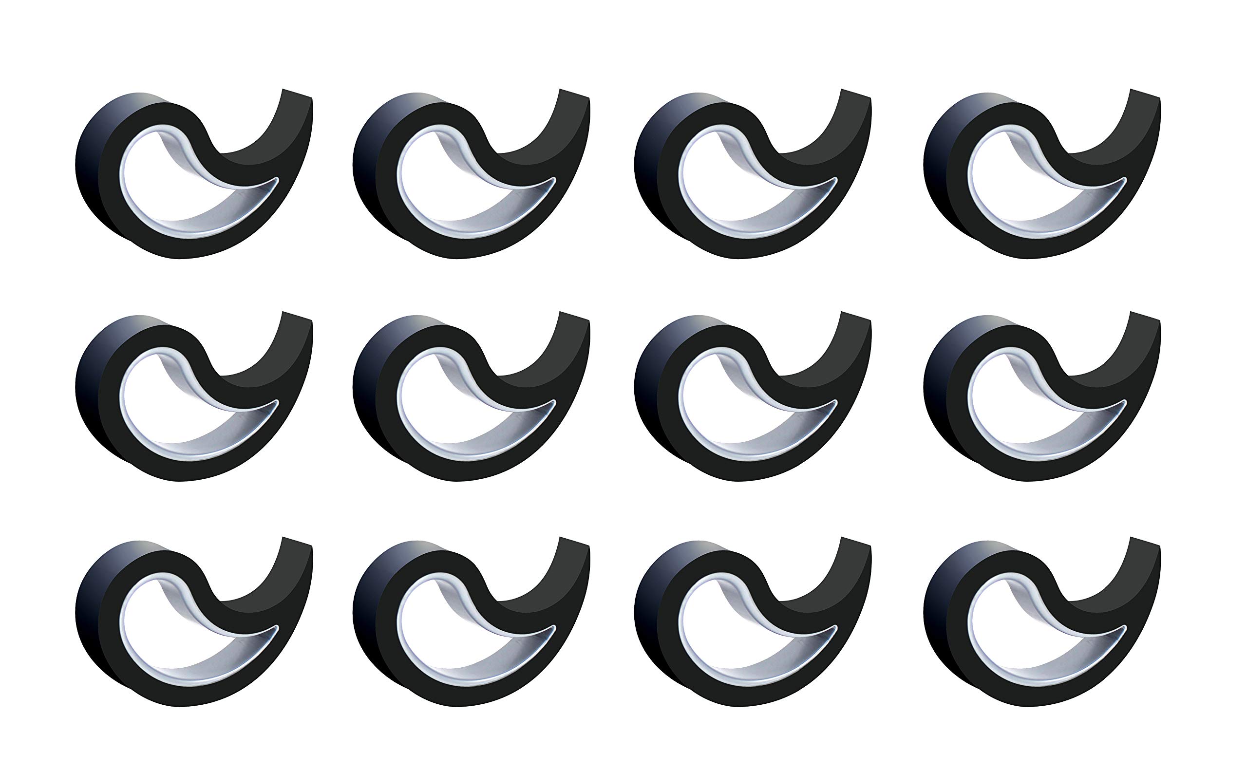 Stoppy, Stoppi, doorstopper, windowstopper, Stopper, Set of 12 Available in 4 Variations (Black)
