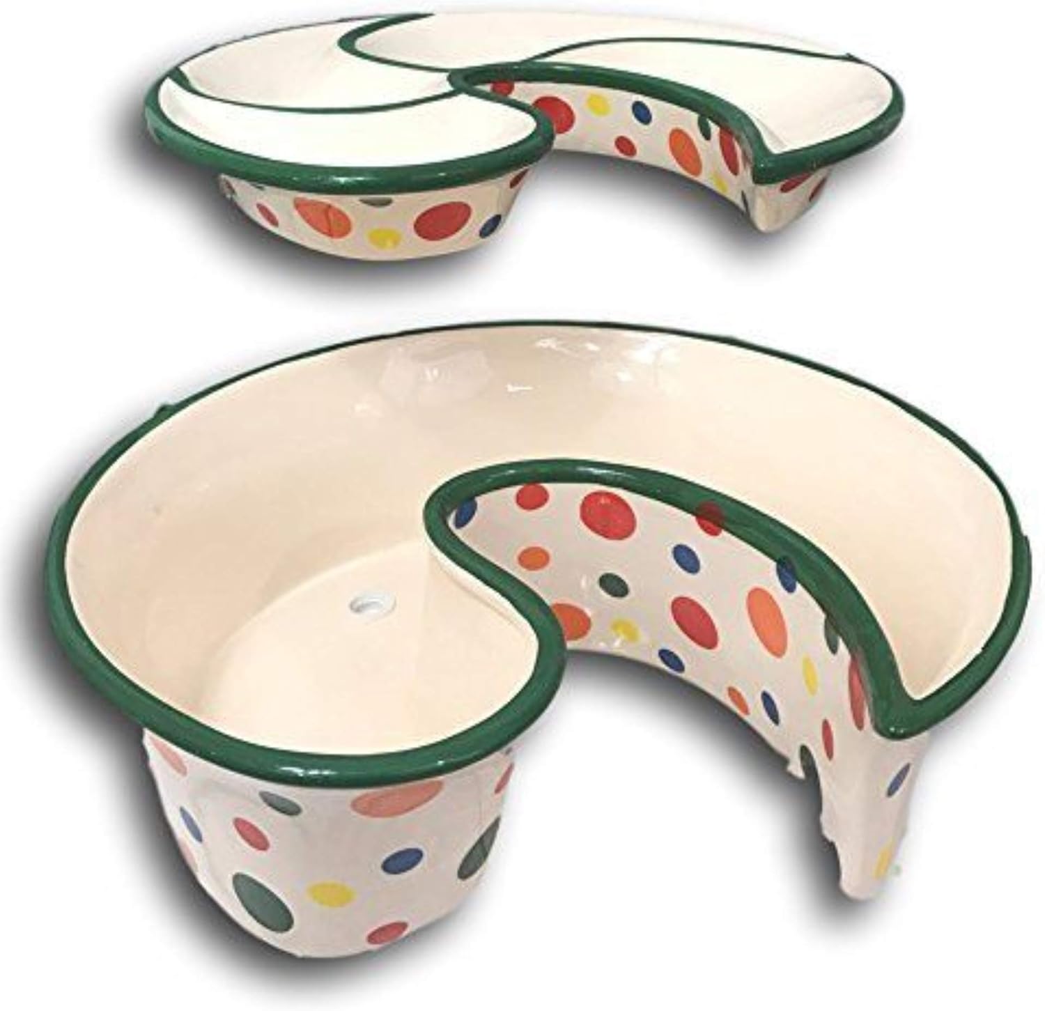 Amazon Com Traybrella Outdoor Planter Ceramic Snack Chips And Dip Serving Tray Patio Deck Porch Table Top Decorative Centerpiece With Hole For Umbrellas Flower Plant Succulent Cactus Fairy Garden Pots Kit Set
