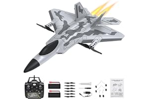 AIGIMU F-22 2.4GHz Remote Control Airplane, 4CH, 6-Axis Gyro Stabilizer, Night Light, Fighter Jet for Adults & Kids