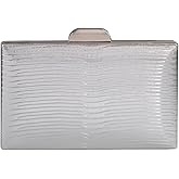 JNB Women's Metallic Material Hard Case Evening Party Clutch