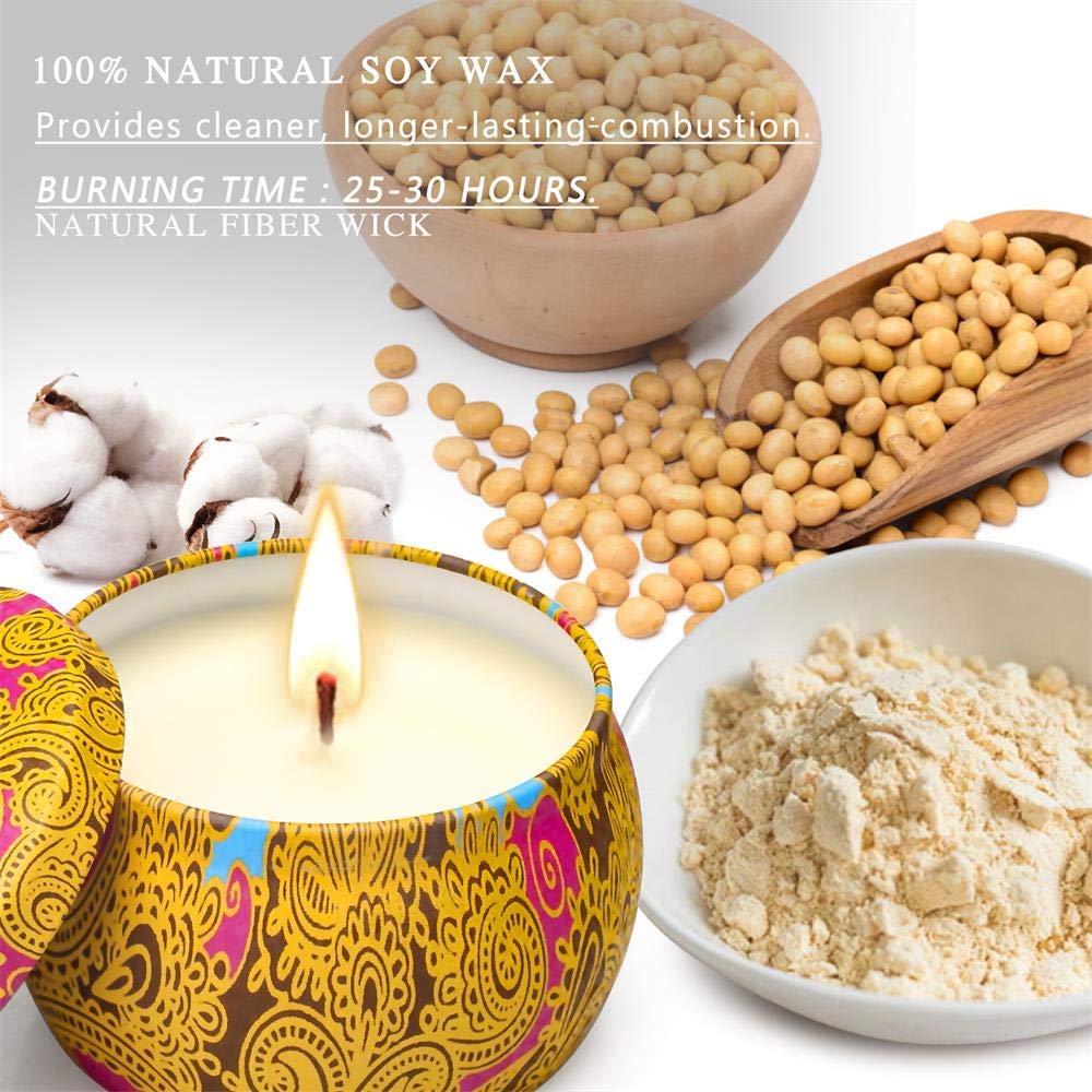 Birthday Gifts for Women,Aromatherapy Gifts Candles for Home Scented,Christmas Gifts for Family,Smoke Free Strong Fragrance Soy Wax Portable Travel Tin Candle Gifts Set for Women: Home & Kitchen