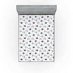 Ambesonne Fish Fitted Sheet Set, Hand-Drawn Doodle