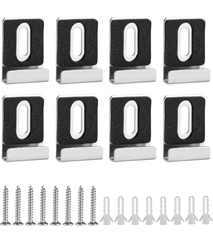 8pcs Mirror Holder Clips Kit - Stainless Steel Mirror Hanging Hardware Heavy Duty